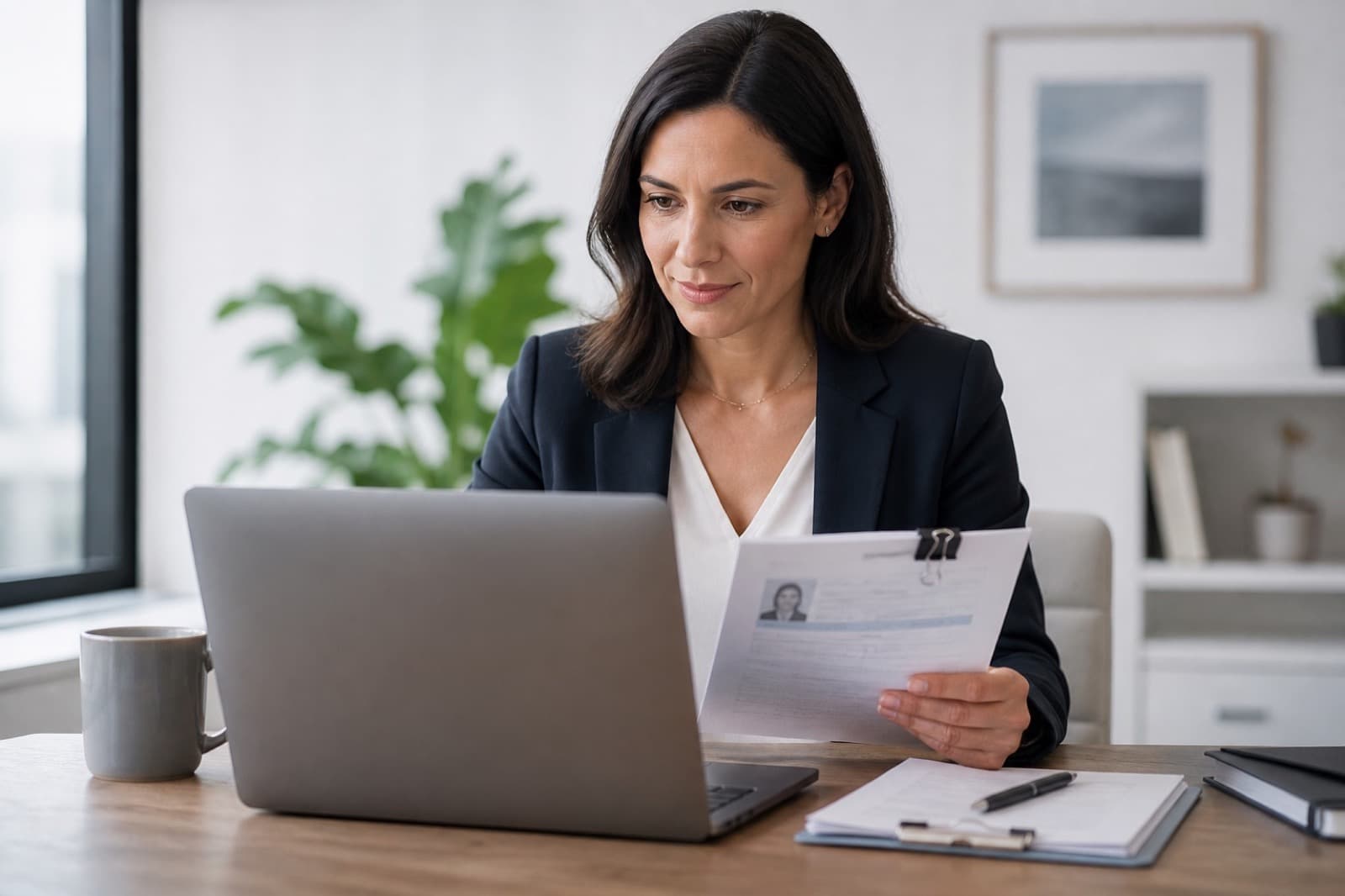 Interpreter reviewing quality and compliance standards before a live session